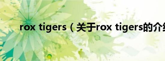 rox tigers（关于rox tigers的介绍）