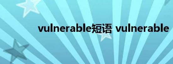 vulnerable短语 vulnerable